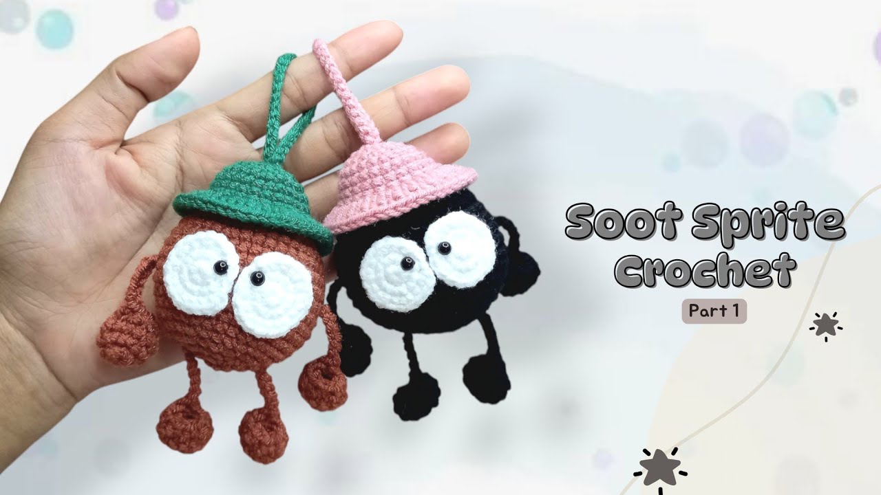 Crochet Soot Sprite Tutorial (1/2) | Crochet Keychain | Mini Doll Crochet