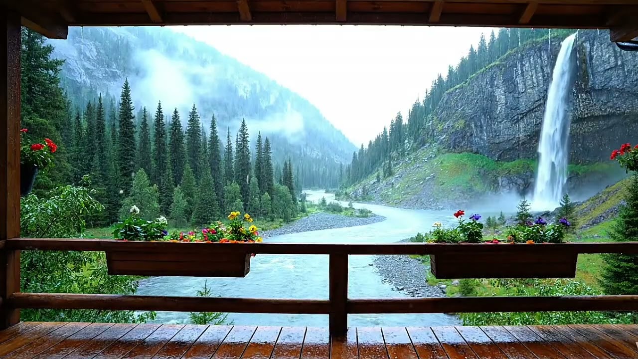 10 Hours of Majestic Waterfall and Mountain River Ambience for Deep Sleep and Peaceful Relaxation