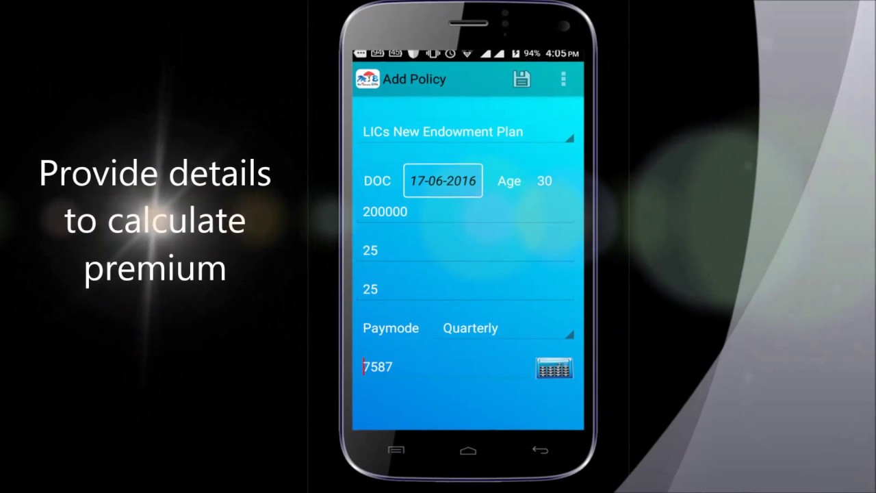 LIC Life Insurance Premium Calculator | My Insure Book | Indian Insurance App