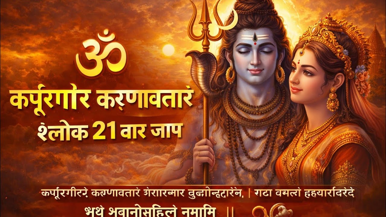 कर्पूर गौरं करुणावतारं | Karpura Gauram Mantra | Lord Shiva Meditation | Shiv Bhajan