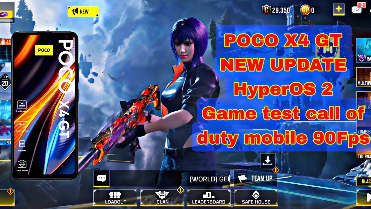 POCO X4 GT | New update HyperOS 2 | GameTest Call of Duty Mobile |  LOW +Ultra 90Fps IN BR season 4
