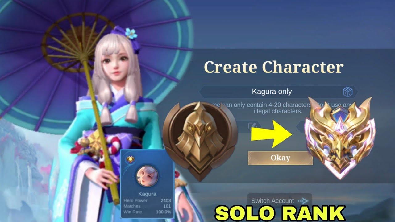 100%WIM RATE WARRlOR TO MYTHIC SOLO RANK KAGURA ONLY#kagura #kaguramlbb #kaguramobilelegends