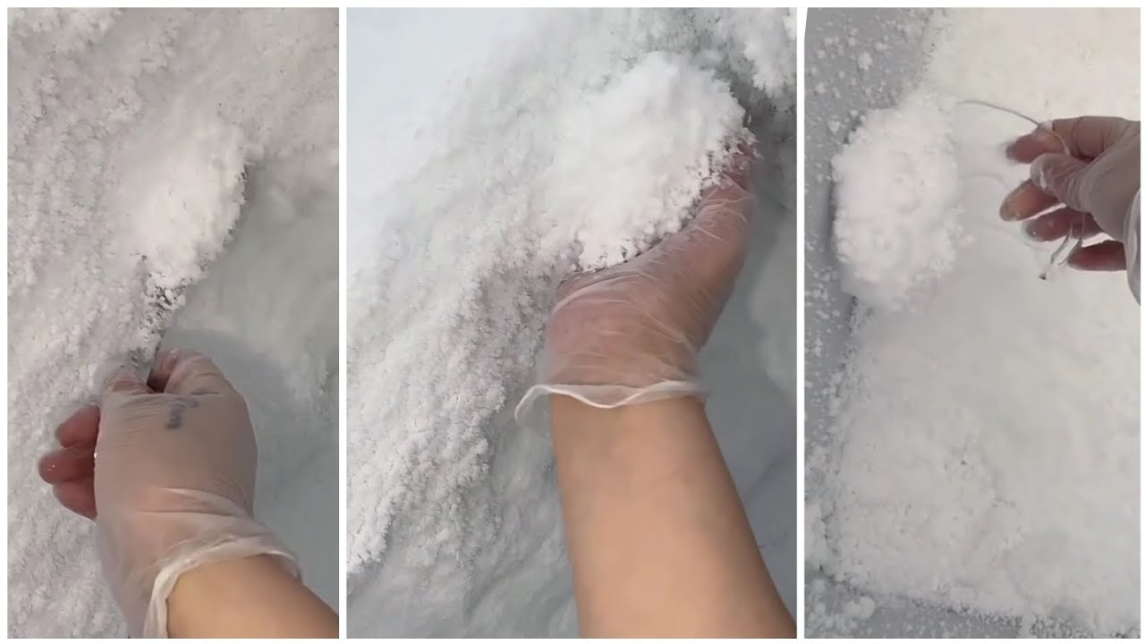 Freezer Frost Eating ❄️ Frost Hands Full, Spoon Full, With Ice Chips 🥶 #ice #asmreating #satisfying 