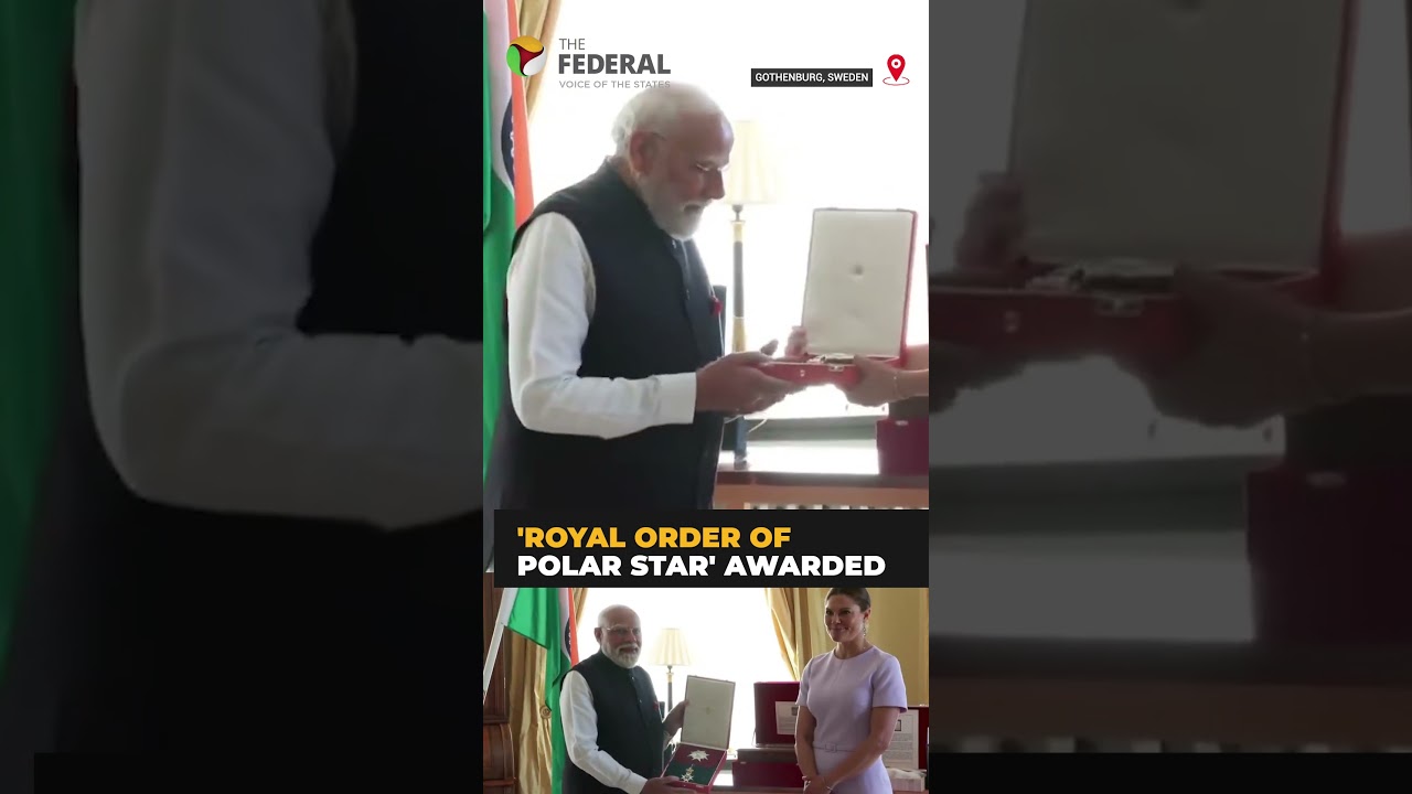 PM Modi receives Sweden's top honour 'Royal Order of Polar Star' | #shorts