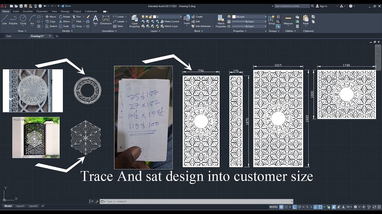 AutoCAD Tracing and sat design in customer size (urdu/hindi)