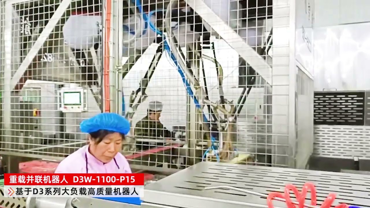 Sorting of Sausage to Tray by Delta Robot--D3W-1100-P15