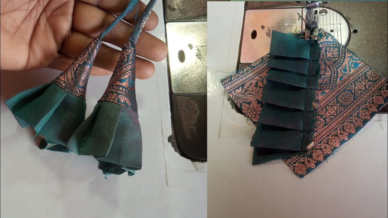 Blouse back latkan design /latkan banane ka tarika/ how to make thread hangings for dress 