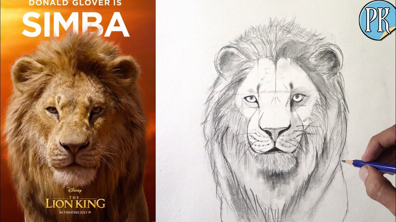 Как нарисовать Льва (СИМБУ) || из Муфасы, Короля Льва || очень простой урок, часть 1