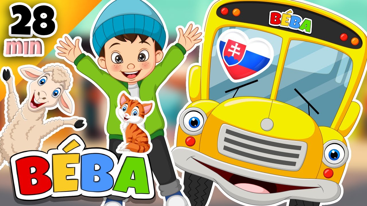 KOLESÁ AUTOBUSU | +Ďalšie detské pesničky pre bábätká a malé deti v slovenskom jazyku | 28MIN | BÉBA