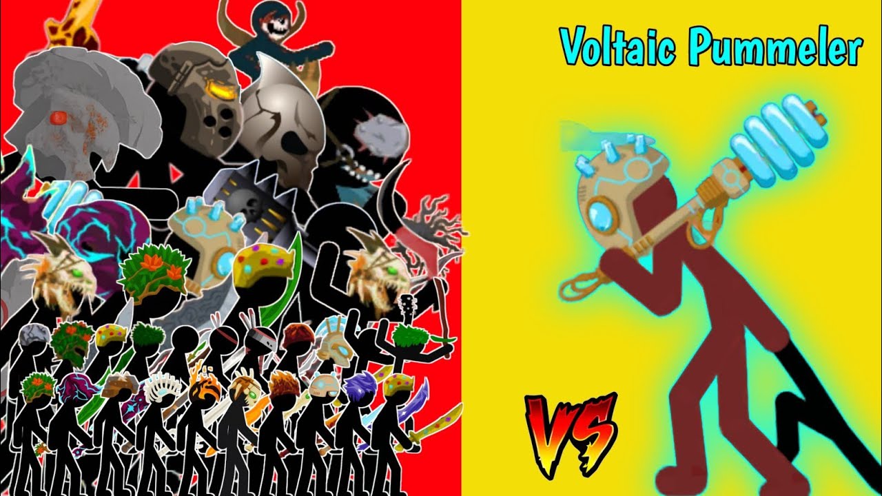 All Stickman from Weakest to Strongest vs Insane Voltaic Pummeler ⚡💀 Crazy Battle | Stick War Legacy