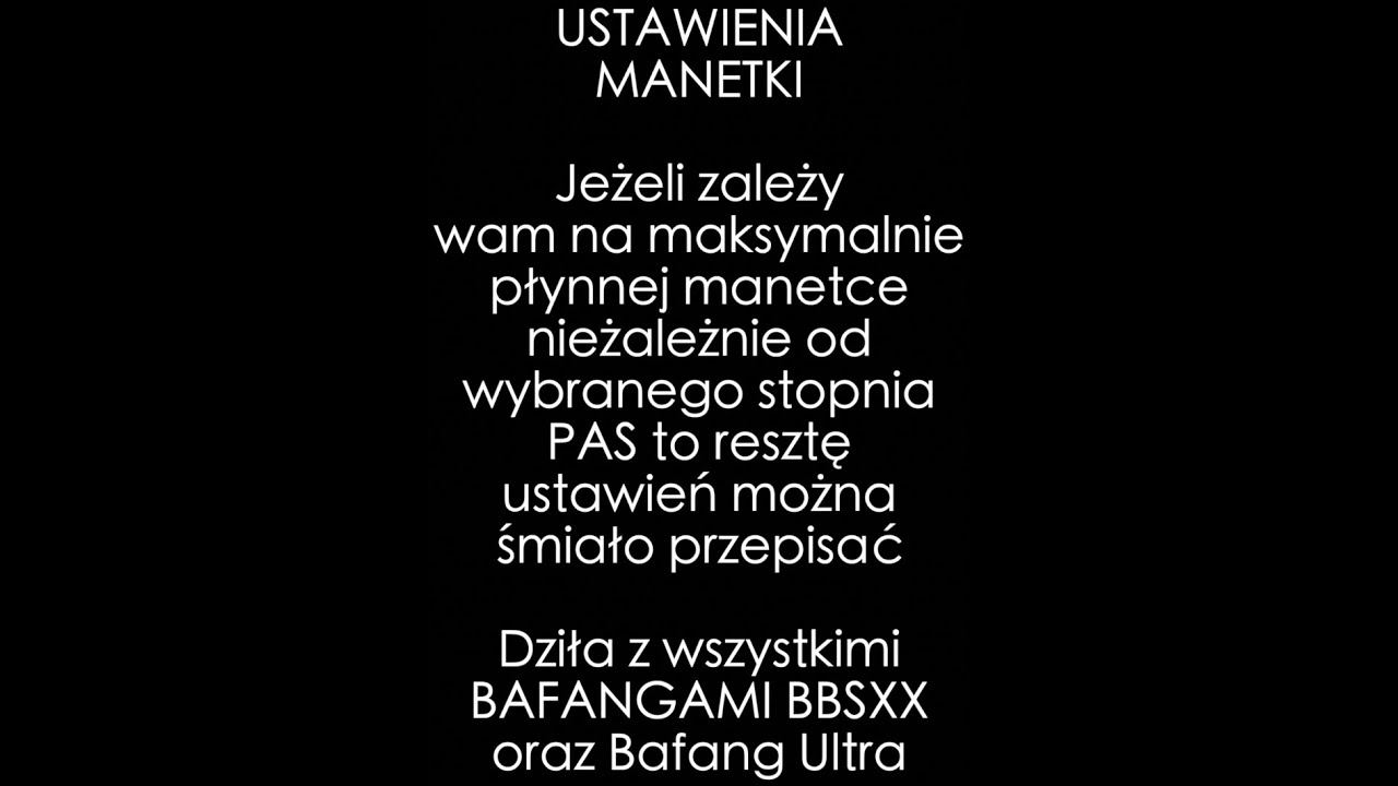 Idealne ustawienia MANETKI w silnikach BAFANG