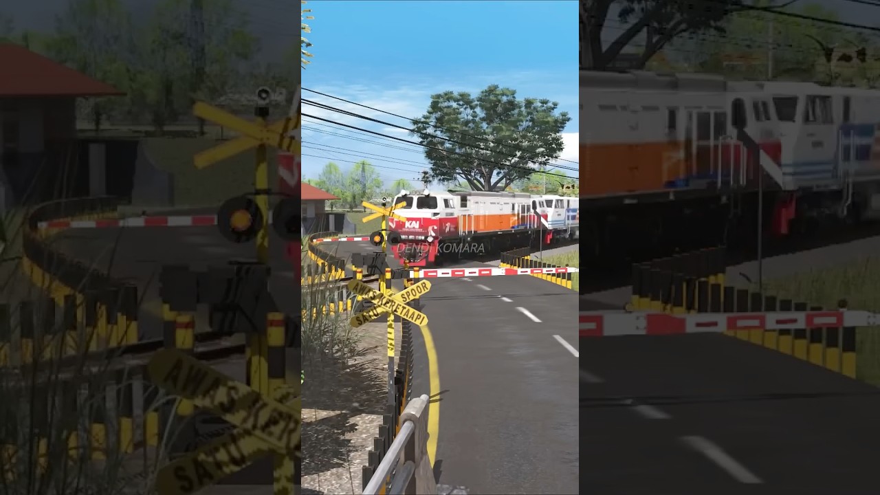 Perlintasan kereta api super panjang 💯 gerbong