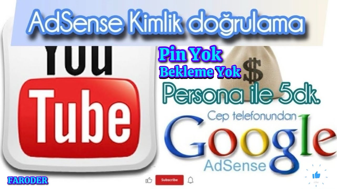 AdSense KİMLİK DOĞRULAMA PERSONA İLE 5 DAKİKA 