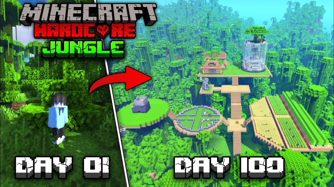 I Survived 100 Days in Jungle Only World in Minecraft Hardcore (Hindi)
