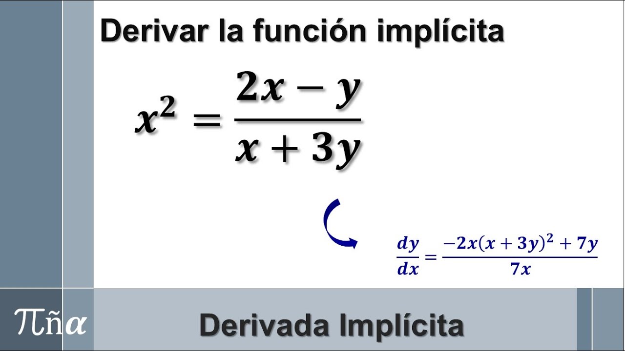 Derivada implícita (ejemplo 5/5)