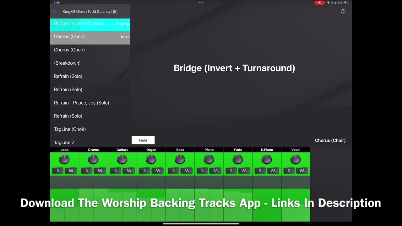 King Of Glory (Todd Dulaney) Worship Backing Tracks App Preview