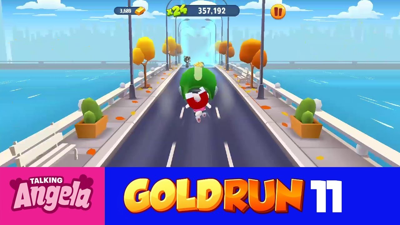 My Talking Angela Gold Run Play for Children Full Episode #11
