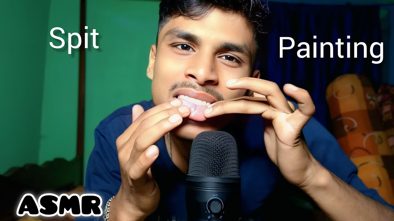 ASMR Spit Painting 🎨 Slow & Relaxing Mouth Sounds.