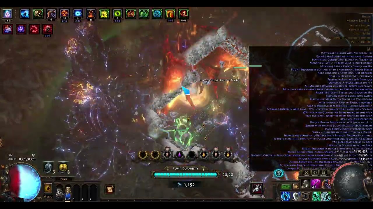 3.27 keepers of flame league , titanic blight farm 500+ rarity int accuracy stacker jugg