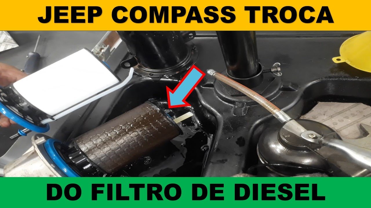 Como trocar o filtro de diesel do Jeep Compass? Filtro de combustível? Com manha, dica.