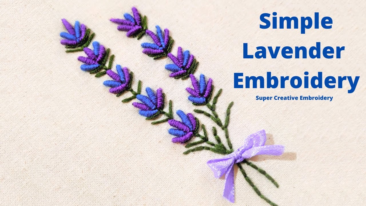 Lavender Flower Hand Embroidery Design / Bullion Knot Stitch / Super Creative Embroidery Hoop Art