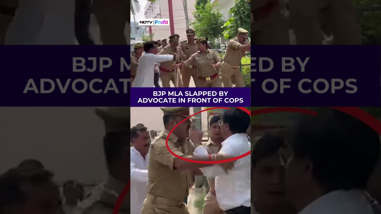 BJP MLA Yogesh Verma Slapped By Bar Association President In Front Of Cops #viral #shorts