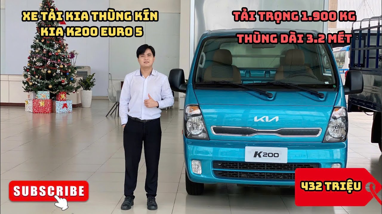 Báo Giá Xe Tải KIA K200 Phiên Bản EURO 5 | Thùng Kín dài 3.2 mét | Tải Trọng 1.9 Tấn