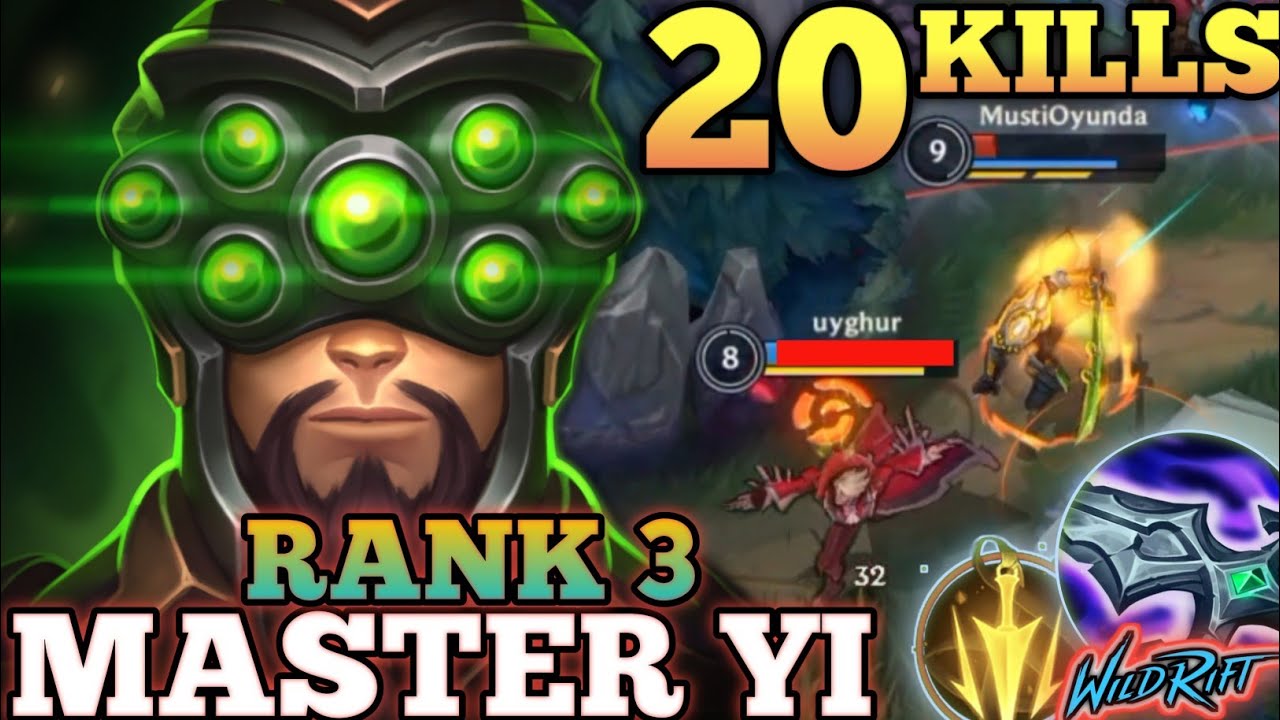 MASTER YI 20 KILLS! KILLING MACHINE MVP BUILD - TOP 3 GLOBAL MASTER YI BY MustiOyunda - WILD RIFT