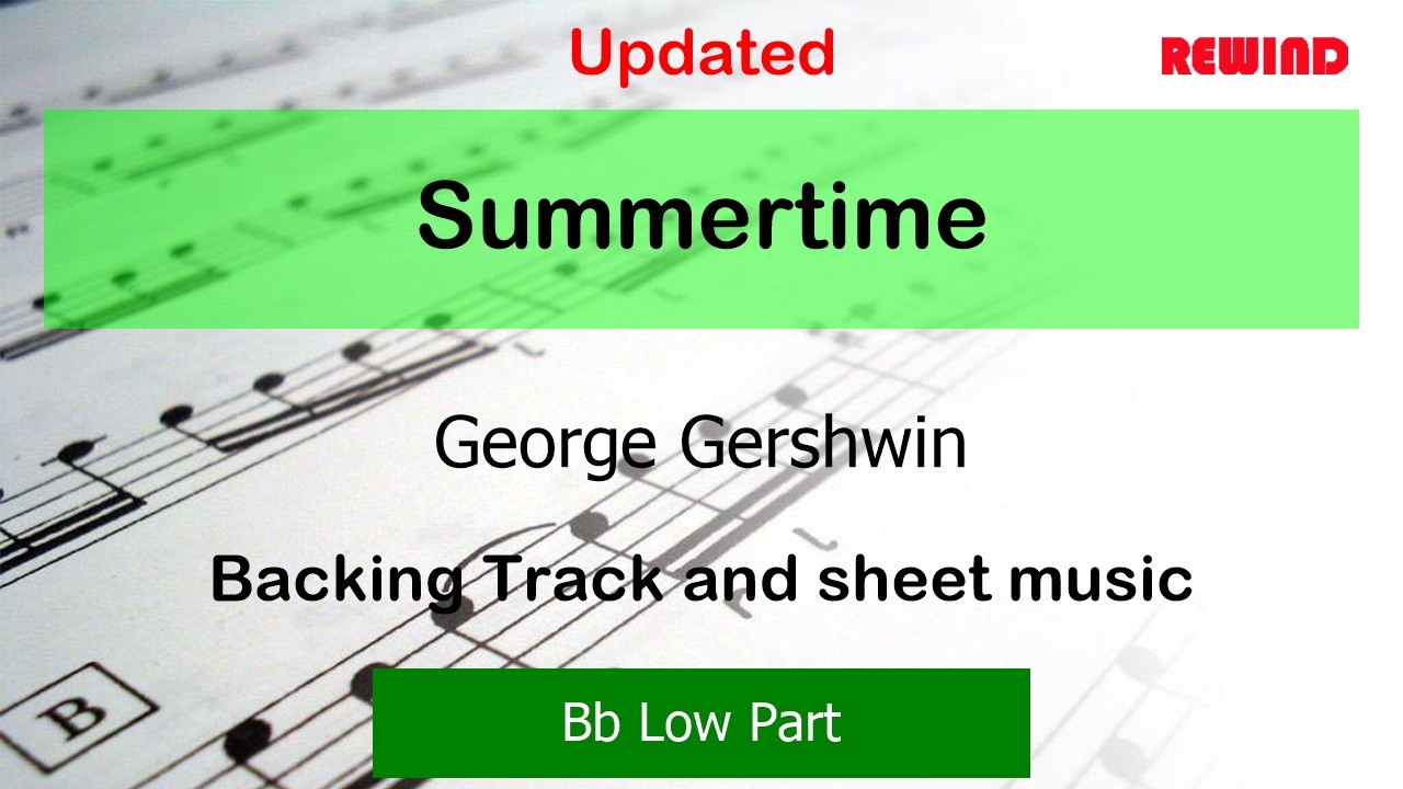 Summertime V2 : George Gershwin : Bb_Low Instruments Playalong Backing Track