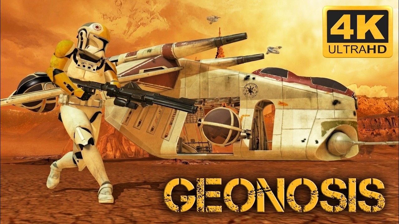 ENHANCED GEONOSIS ASSAULT! Clone Army vs Battle Droids - Star Wars Battlefront (4K, Mod)
