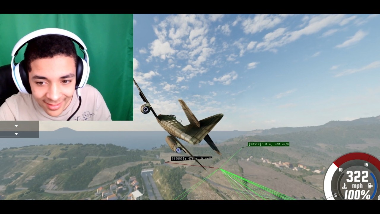 Flying the Messerschmitt Me 262 Plane in Beamng Drive