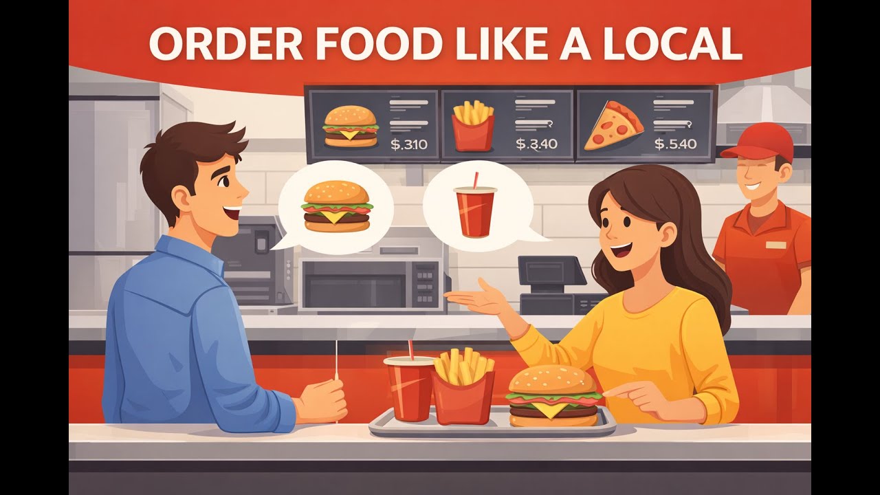 Option 1 (Practical & High CTR - Recommended): How to Order Food in English Like a Local 🍔🍟