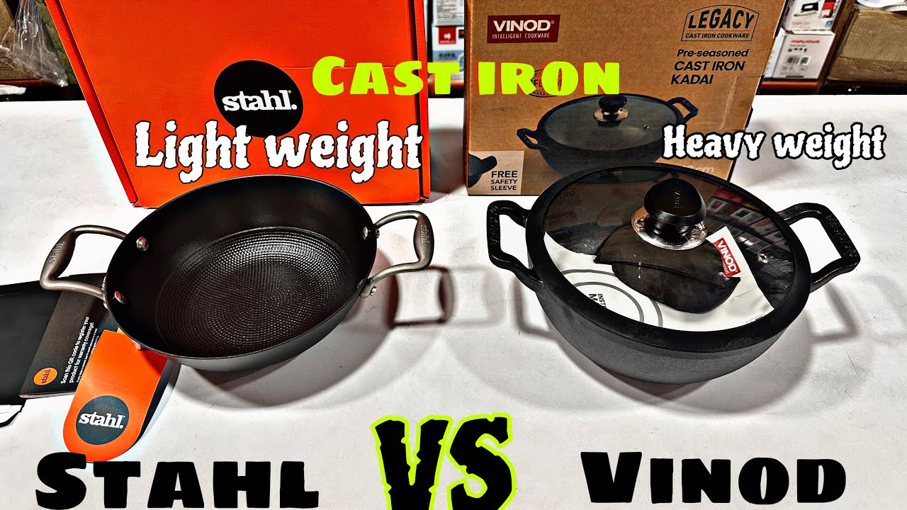 Sthal vs vinod cast Iron kadai Review | light weight cast iron kadai
