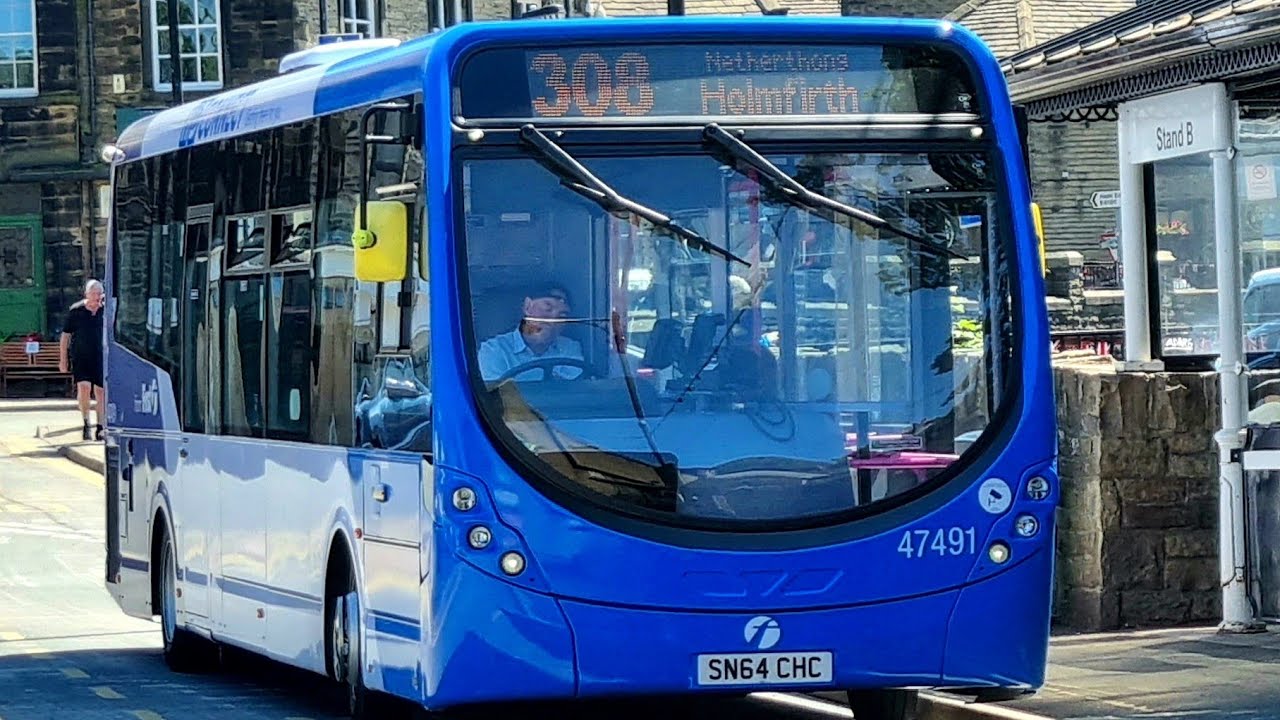 SN64 CHC 47491 Wrightbus Streetlite DF First Huddersfield on 314 to Holme via New Mill & Holmfirth