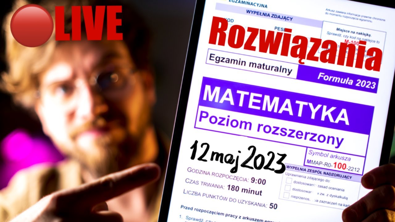🔴LIVE: MATURA 2023 ROZSZERZENIE MATEMATYKA (FORMUŁA 2023 i 2015) - Rozwiązania i odpowiedzi