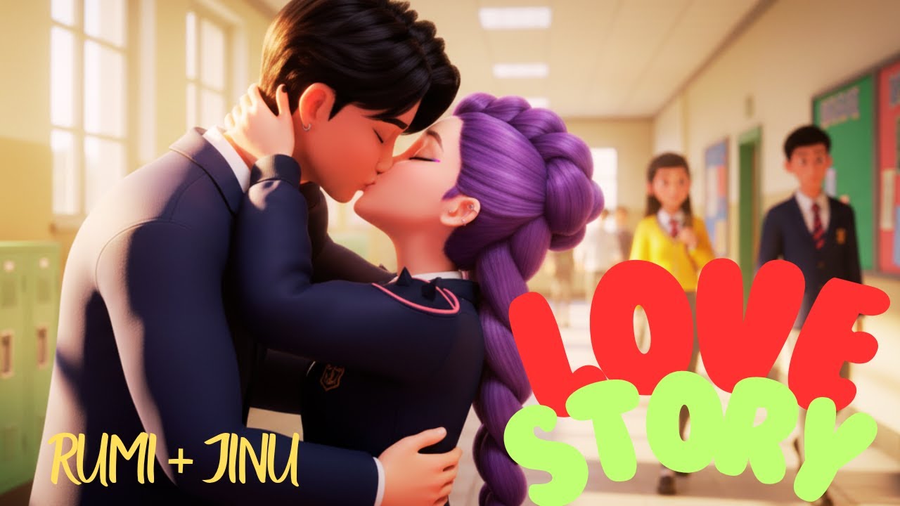 Rumi & Jinu – A School Love Story | K-Pop Demon Hunters 💞🎓✨