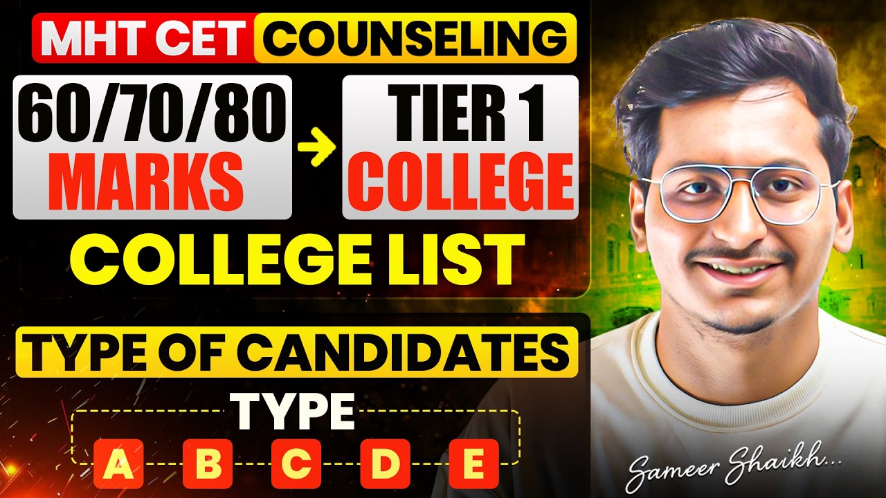 Tier 1 Colleges at 60/70/80 Marks😲|Best Engineering Colleges At Low Score🔥|Type of Candidate A to E✅