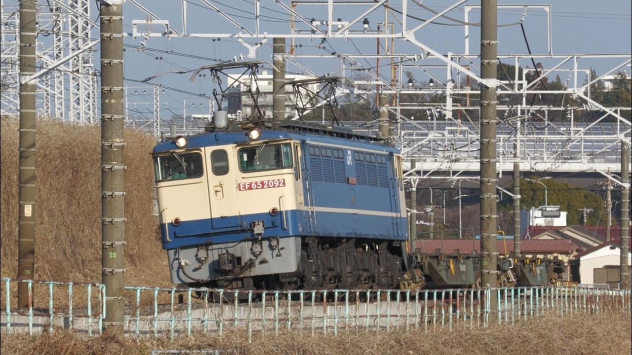 【代走】常磐線江戸川橋梁付近を走行するEF65牽引の貨物列車（75レ＆配8592レ）を撮影