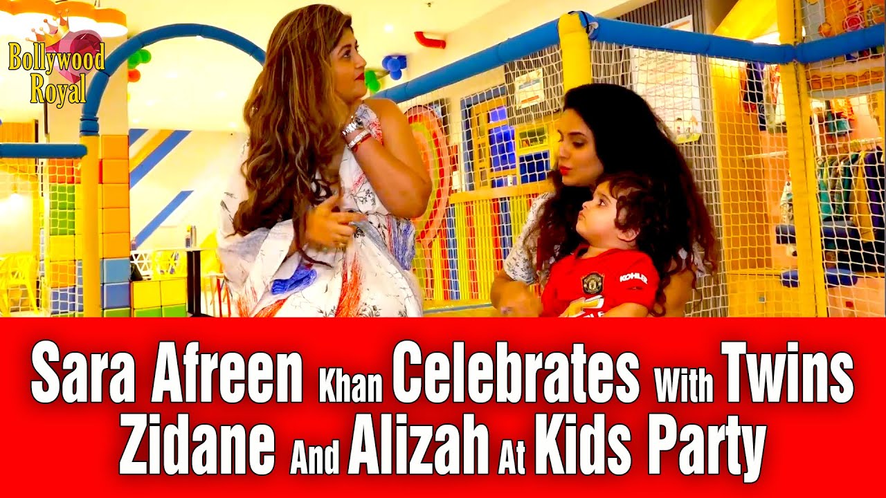 Sara Afreen Khan Celebrates  With Twins Zidane And Alizah At Kids Party