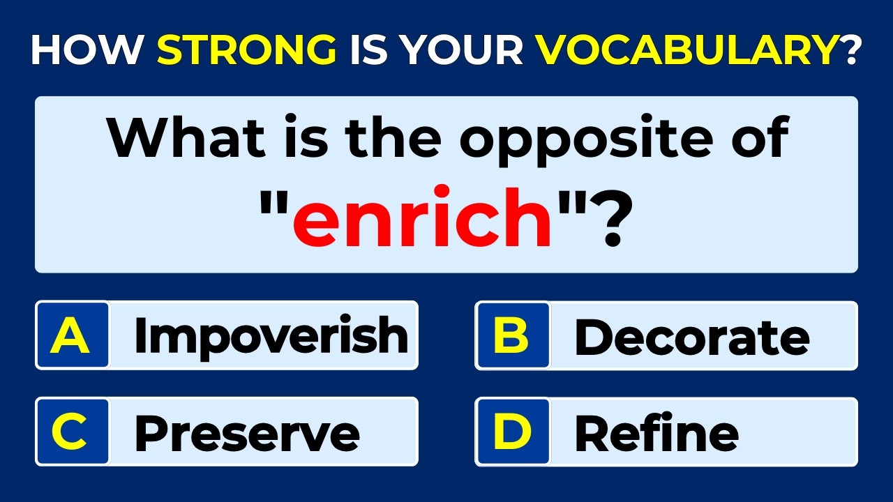 How Strong Is Your Vocabulary? Can You Score 30/30? #Challenge 10