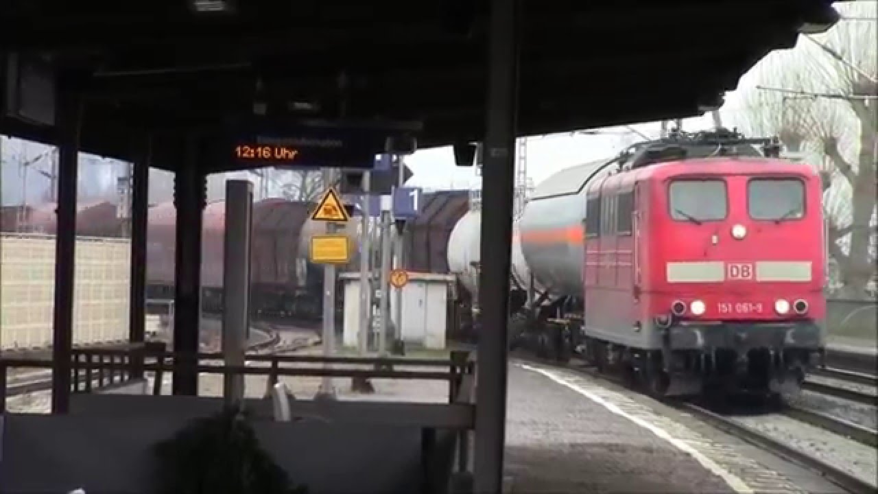 DB 151 061 9 Cargo Train & Deutsches Eck, Koblenz 09/Jan/2016 ドイツ鉄道電気機関車とドイツの角
