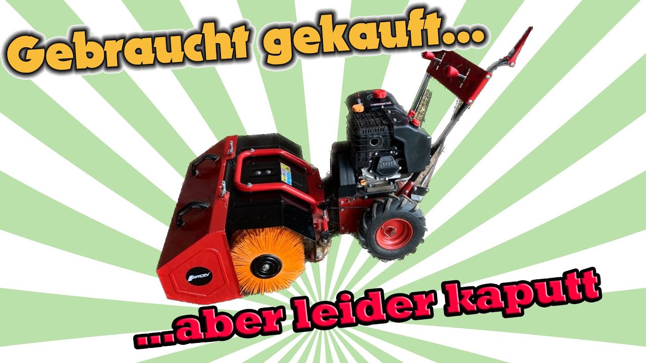 Gebrauchte Einachser Kehrmaschine gekauft aber leider kaputt - Viron mit 11PS Motor