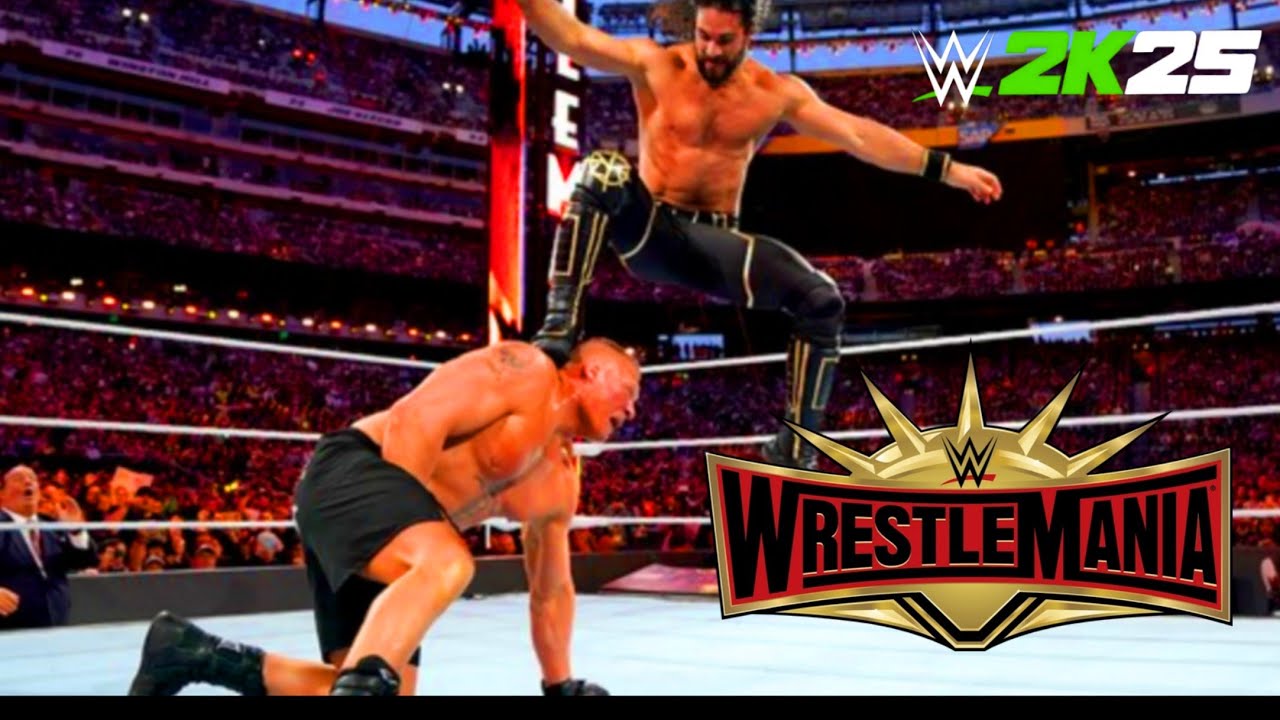 WWE 2K25: Brock Lesnar vs Seth Rollins - One on One Match Don't miss 🫂