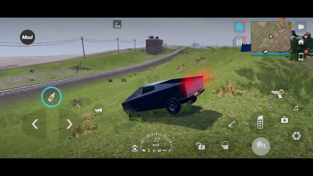 Tesla Cyber Truck drive in railway track 