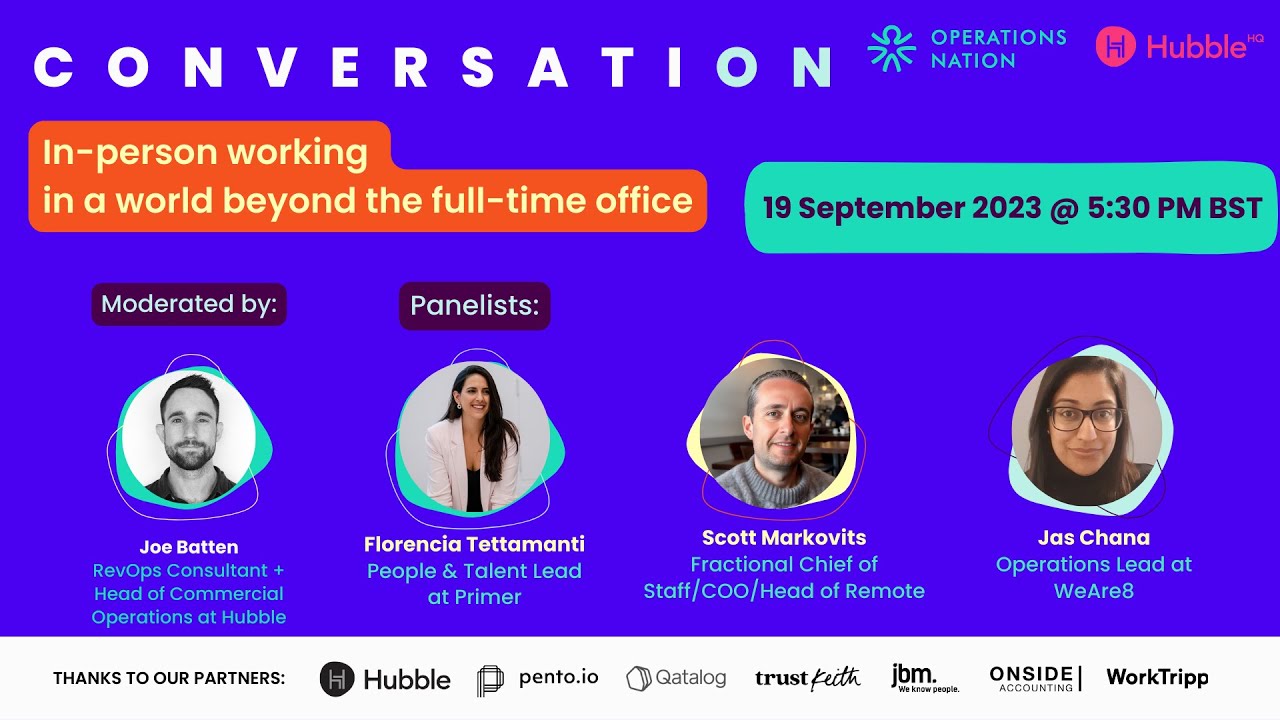 Hubble In person working in a world beyond the full time office