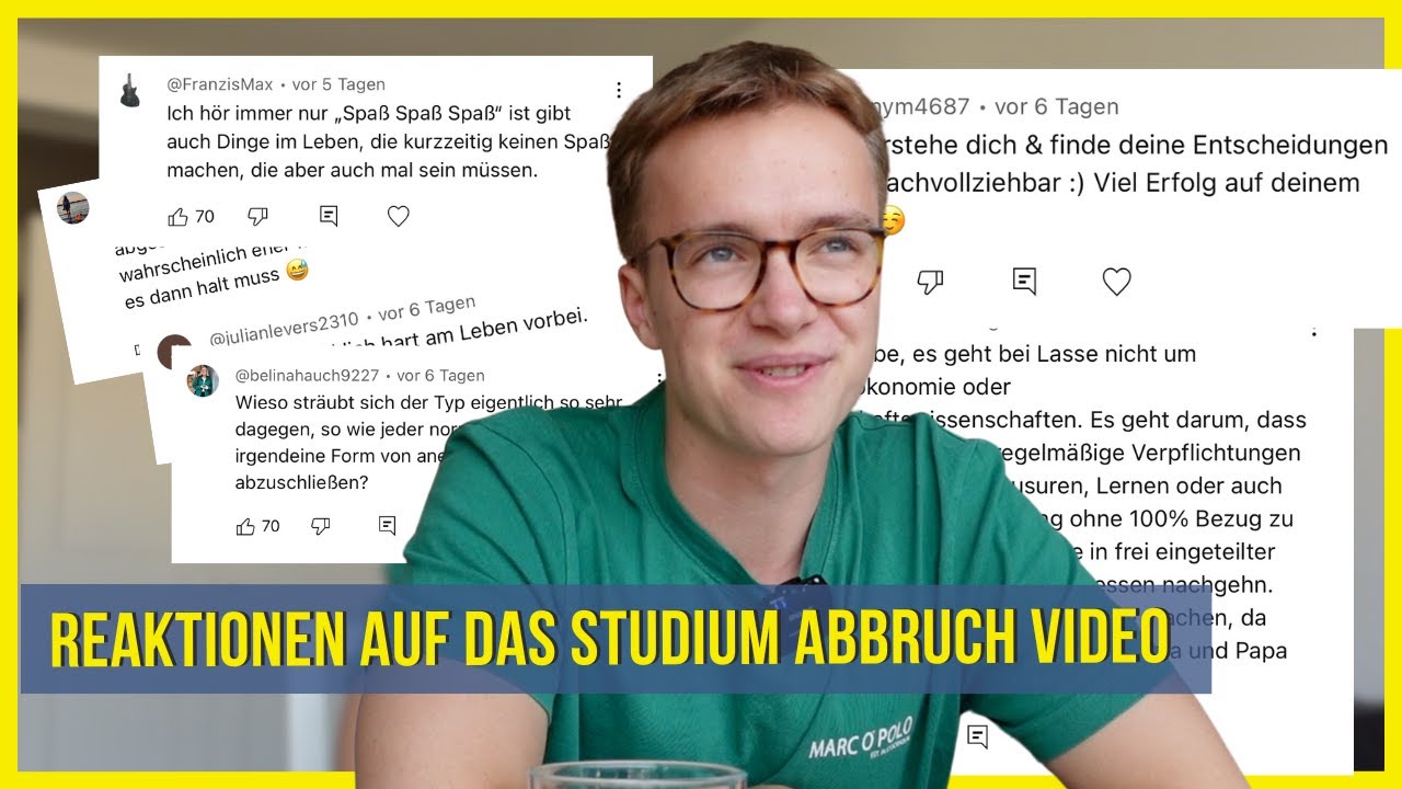 Die Reaktionen auf meinen Studienabbruch / Lasse Halisch