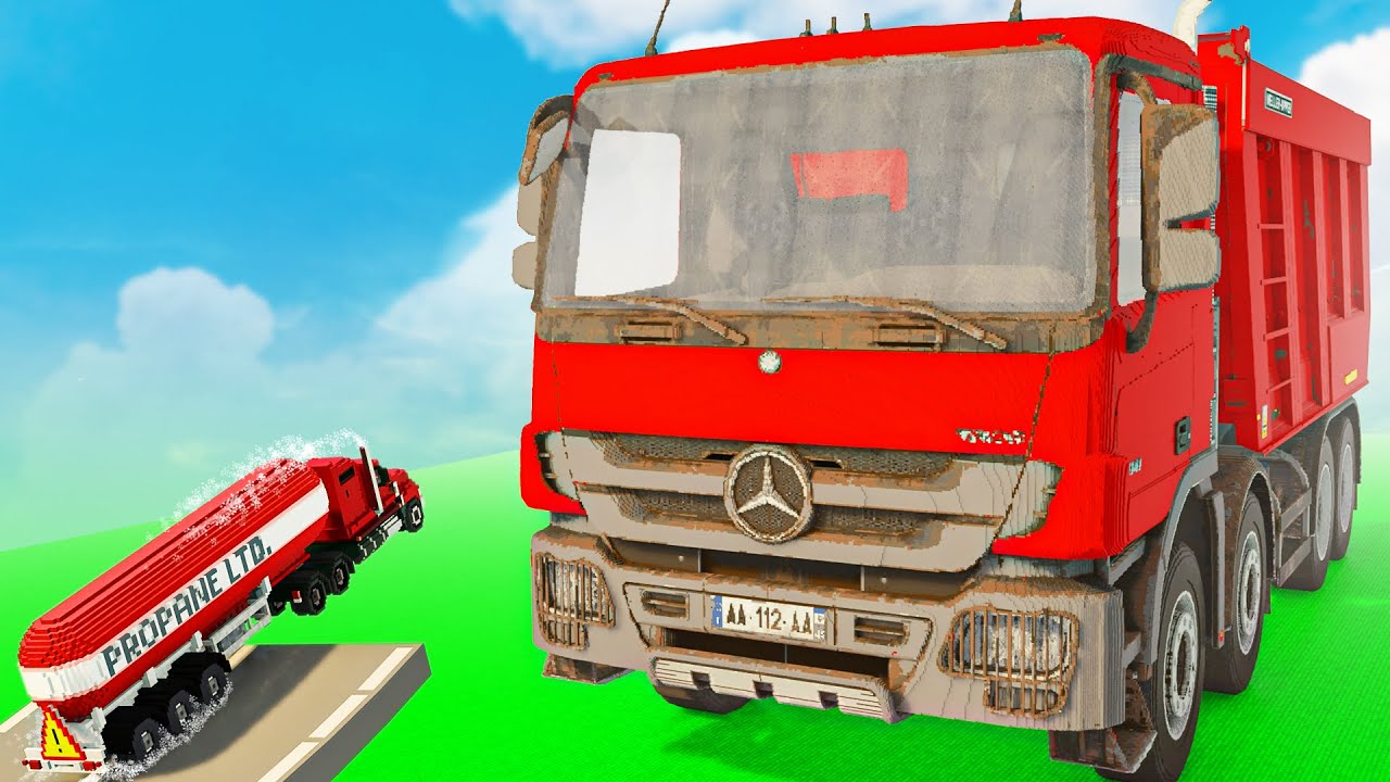 Cars vs Mercedes Truck | Teardown