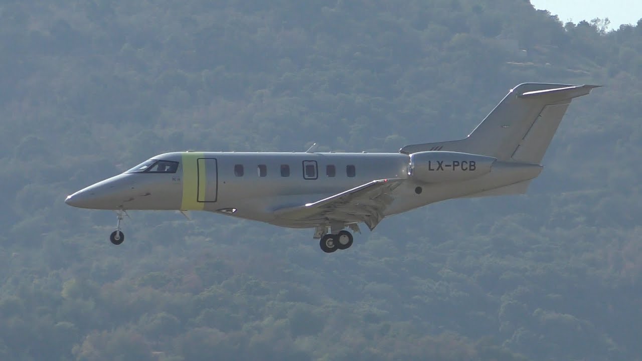 Pilatus PC-24 | Jetfly Aviation | LX-PCB | Landing at Cannes [4K]