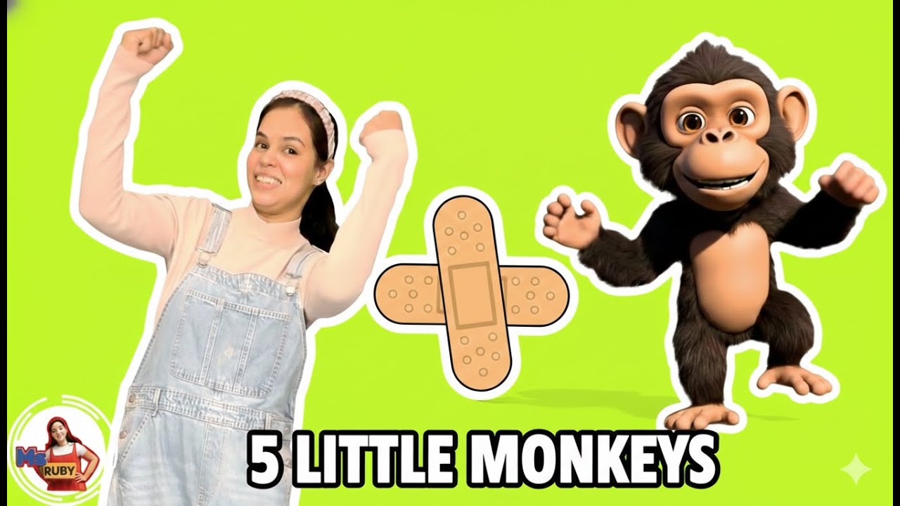 Oh No! Five Little Monkeys Jumping on the Bed 🐒 Kids Songs by Ms. Ruby
