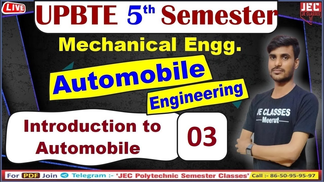 #03 UPBTE Automobile Engineering 5th Sem Mechanical Class for Polytechnic students || JE CLASSES